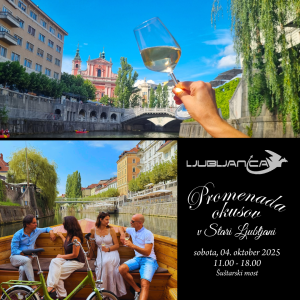 Z BARKO LJUBLJANICA NA PROMENADO OKUSOV V STARI LJUBLJANI